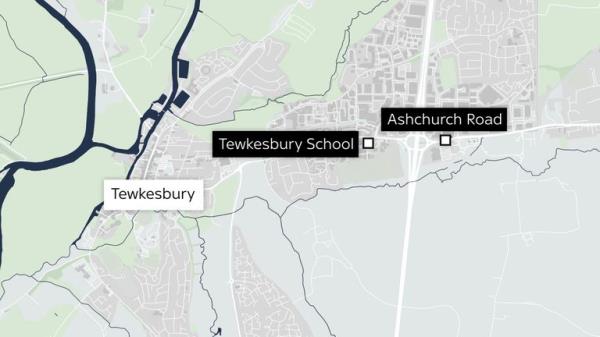 Map of Tewekesbury