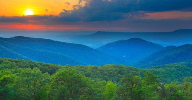 Blue Ridge Mountains sunset