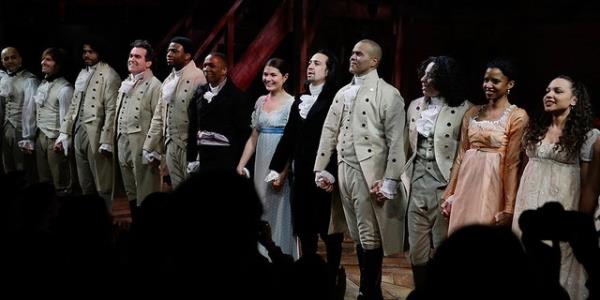 The cast of Hamilton on opening night