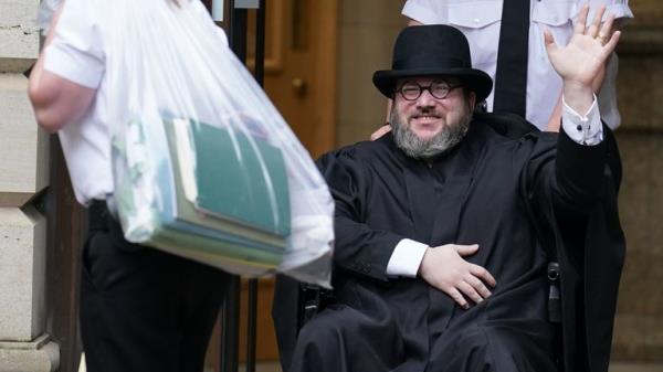 Nicholas Rossi departs Edinburgh Sheriff and Justice of the Peace Court after an extradition hearing. Rossi has been fighting extradition to the US over rape allegations. Picture date: Wednesday July 12, 2023.