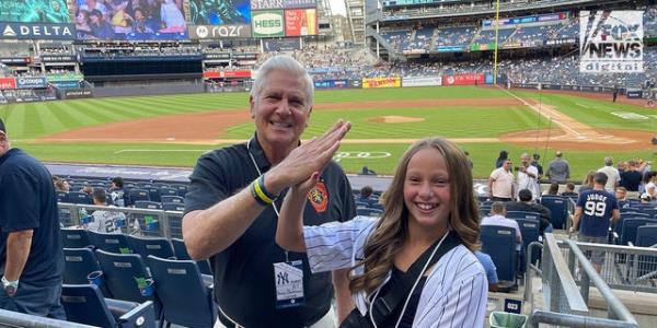 Bruce Blakeman and Alexa Cardona at Yankee stadium