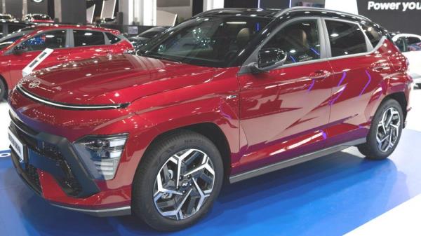 A Hyundai Kona at the Automobile Barcelona Internatio<em></em>nal Motor Show in Barcelona, Spain on 12 May, 2023.