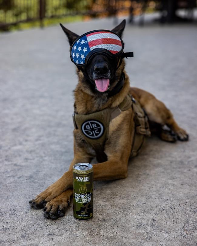 black rifle coffee dog