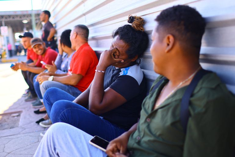 Asylum seekers gather in Ciudad Juarez, Mexico, near the US border