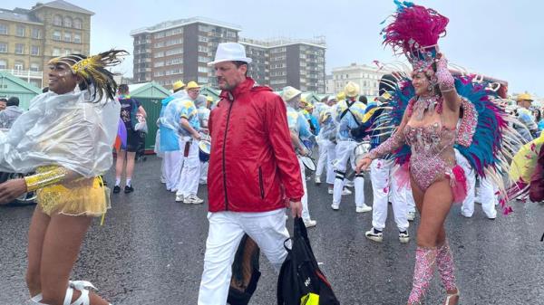 People attend the Brighton Pride festival in East Sussex. Picture date: Saturday August 5, 2023.