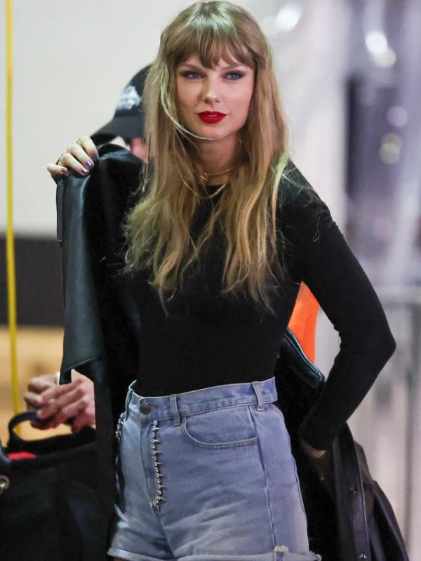 Taylor Swift arriving for the NFL game between Kansas and the New York Jets. Pic: USA Today via Reuters