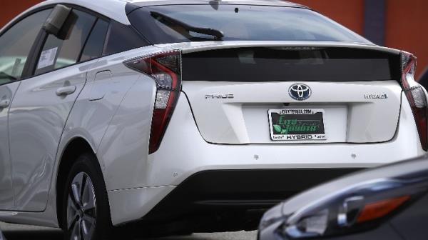 White 2016 Prius rear end