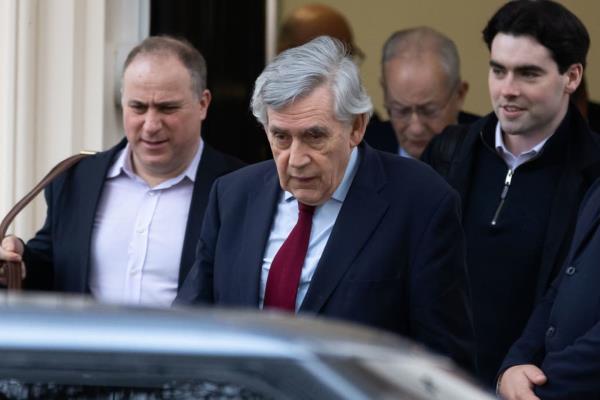 Former Labour Prime Minister Gordon Brown leaves the Institute for Government after launching the final report of the Commission on the Centre of Government.