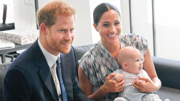 Britain's Prince Harry and his wife Meghan, Duchess of Sussex, holding their son Archie, meet Archbishop Desmond Tutu at the Desmond & Leah Tutu Legacy Foundation in Cape Town, South Africa, September 25, 2019. REUTERS/Toby Melville/Pool