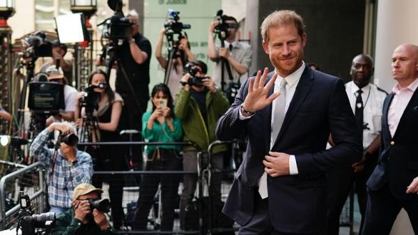 The Duke of Sussex leaving the Rolls Buildings in central Lo<em></em>ndon after giving evidence in the phone…