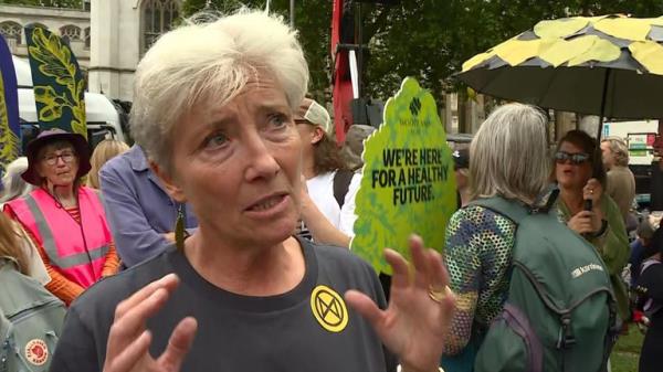 &#34;All the scientists are saying we are in deep, deep trouble,&#34; actor Emma Thompson told Sky at Restore Nature Now march in London.