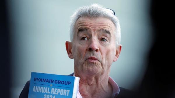 Ryanair Chief Executive Michael O'Leary speaks to the media before the airline's annual general meeting, in Dublin, Ireland, September 12, 2024. REUTERS/Clodagh Kilcoyne
