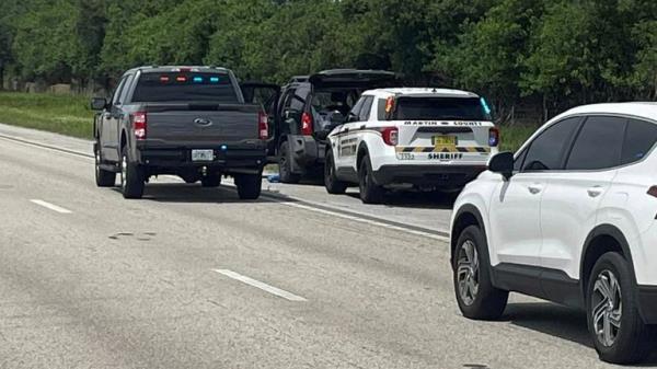 Police vehicles are seen at a scene following reports of multiple shots fired near the golf course of Republican presidential candidate Do<em></em>nald Trump, in West Palm Beach, Florida, U.S., September 15, 2024. Martin County Sheriff's Office/Handout via REUTERS THIS IMAGE HAS BEEN SUPPLIED BY A THIRD PARTY
