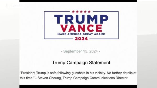 Do<em></em>nald Trump is safe after "gunshots in his vicinity", according to his campaign team.
