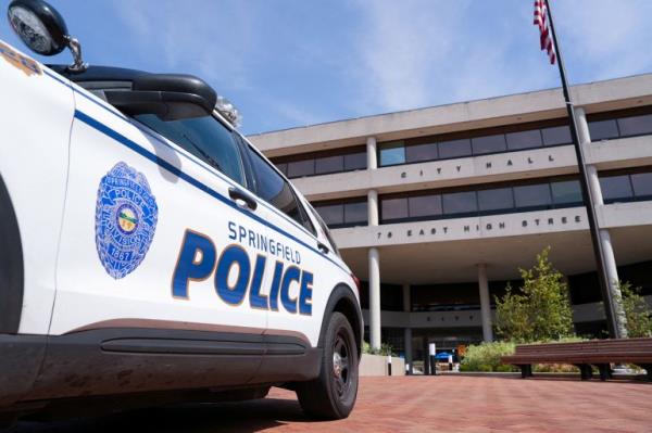 A police car outside Ohio City Hall