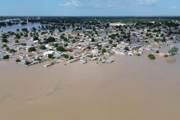 Nigeria flood aerial view