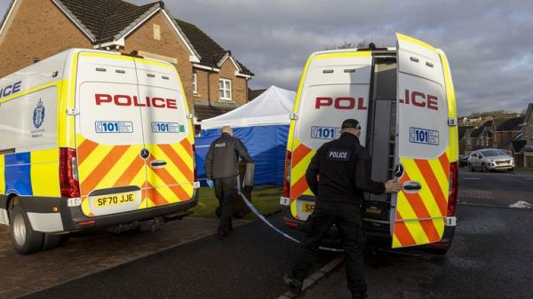 Officers from Police Scotland outside the home of former chief executive of the Scottish Natio<em></em>nal Party (SNP) Peter Murrell, in Uddingston, Glasgow, after he was "released without charge pending further investigation", after he was arrested on Wednesday as part of a probe into the party's finances. Picture date: Thursday April 6, 2023.