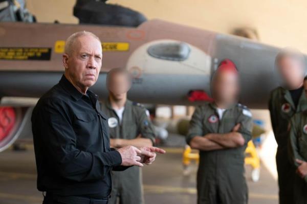 sraeli Defense Minister Yoav Gallant visits an airba<em></em>se near the city of Haifa in northern Israel on September 18, 2024. Gallant stated that his country's "focus has shifted to the Lebanese front, marking a new phase in the war," following the second explosion in 24 hours affecting electro<em></em>nic devices across Lebanon, on September 18, 2024. ( GPO - Ariel Hermoni - Anadolu Agency )