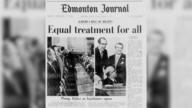 The front of a newspaper is pictured. It reads equal treatment for all on the front.