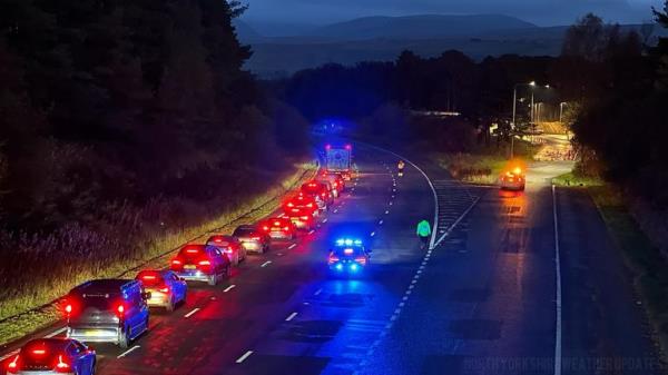 The fatal crash that killed five people took place on the M6. Pic: North Yorkshire Weather Updates