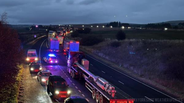 The fatal crash that killed five people took place on the M6. Pic: North Yorkshire Weather Updates