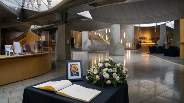 A book of co<em></em>ndolence in memory of Alex Salmond, at The Scottish Parliament in Edinburgh. The former Scotland first minister and current Alba Party leader died aged 69 on Saturday October 12, 2024. Picture date: Wednesday October 16, 2024.