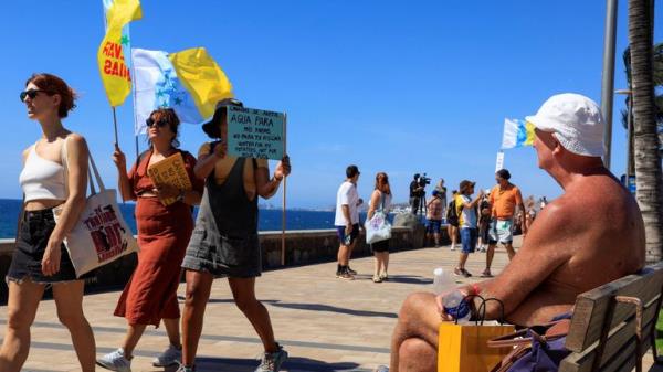 A tourist in Gran Canaria. Pic: Reuters