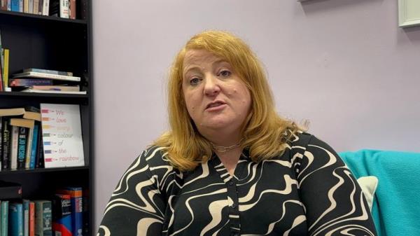 Stormont Justice Minister Naomi Long speaks at the launch of the Domestic and Sexual Abuse Strategy, at the NSPCC's headquarters in Northern Ireland, in north Belfast. The new cross-departmental strategy is aiming to crack down on domestic and sexual abuse, under a seven-year strategy which aims to protect and support those at risk, bring perpetrators to justice and make Northern Ireland a place wher<em></em>e domestic abuse and sexual abuse are not tolerated. Picture date: Wednesday September 25, 2024. PA Photo. See PA story ULSTER Strategy. Photo credit should read: Rebecca Black/PA Wire