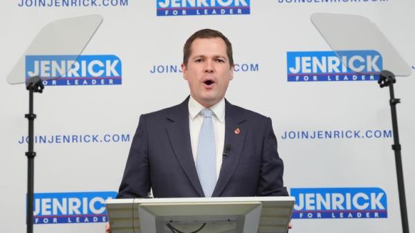 Robert Jenrick delivers a speech at Henry Jackson Society.
Pic: PA