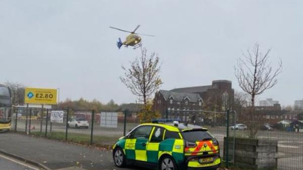 An air ambulance was sent to the scene. Pic: X/ patkearney