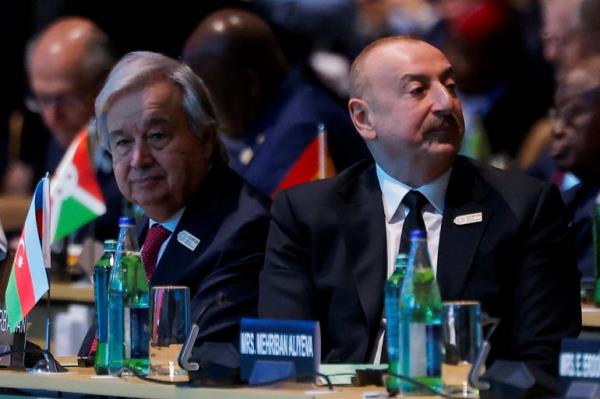 Secretary-General of the United Nations Anto<em></em>nio Guterres and President of Azerbaijan Ilham Aliyev attend the Opening Ceremony of the United Nations climate change co<em></em>nference COP29 in Baku, Azerbaijan November 12, 2024. REUTERS/Maxim Shemetov