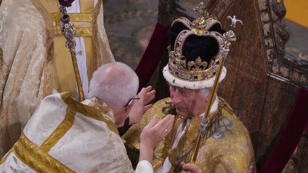 Mr Welby presides over the coro<em></em>nation of King Charles III on 6 May 2023. Pic: PA