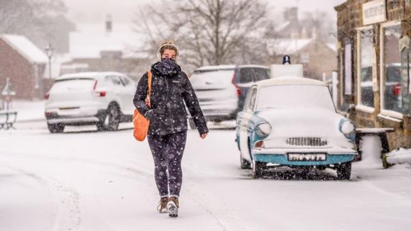 Snowy co<em></em>nditions in the village of Goathland, North York Moors Natio<em></em>nal Park. Pic: PA