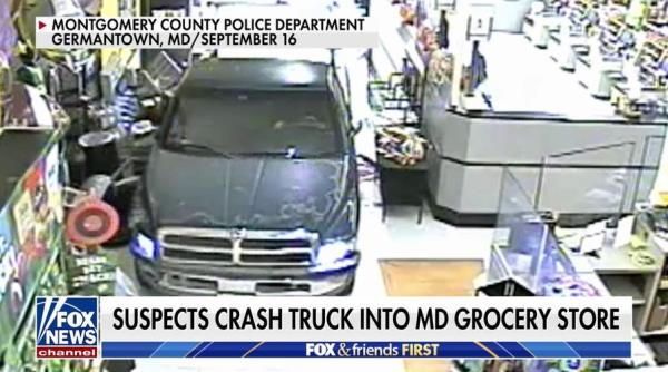 Thieves crash truck in Maryland grocery store