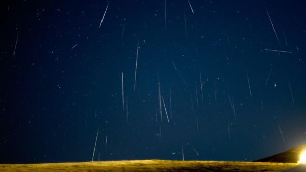 Many white streaks coming from the same direction, almost all in vertical.