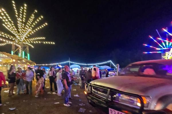 Scene wher<em></em>e an explosive device was thrown into a crowd during an annual festival Umphang, Tak province Thailand