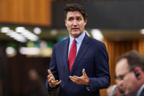 Canadian Prime Minister Justin Trudeau speaks in the House of Commons in Ottawa