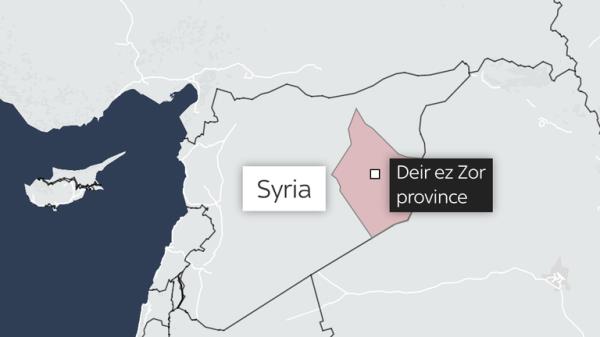 A map showing Deir ez Zor province in Syria
