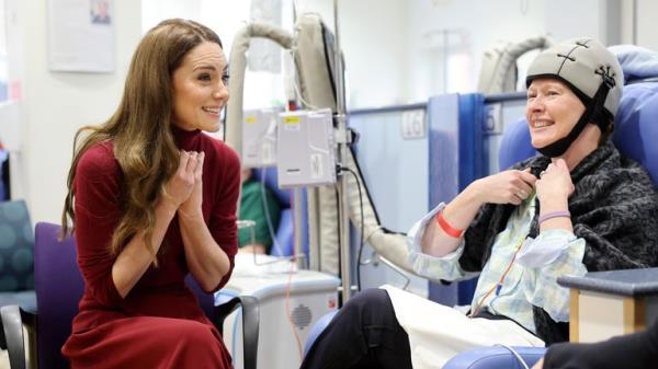 The Princess of Wales talks with Katherine Field during a visit to the Royal Marsden Hospital.
Pic PA