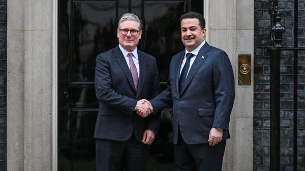 Keir Starmer welcomes Iraqi Prime Minister Mohammed Shia' Al Sudani at 10 Downing Street,
Pic Reuters