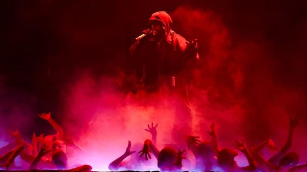 The Weeknd back on the Grammy stage. Pic: Reuters