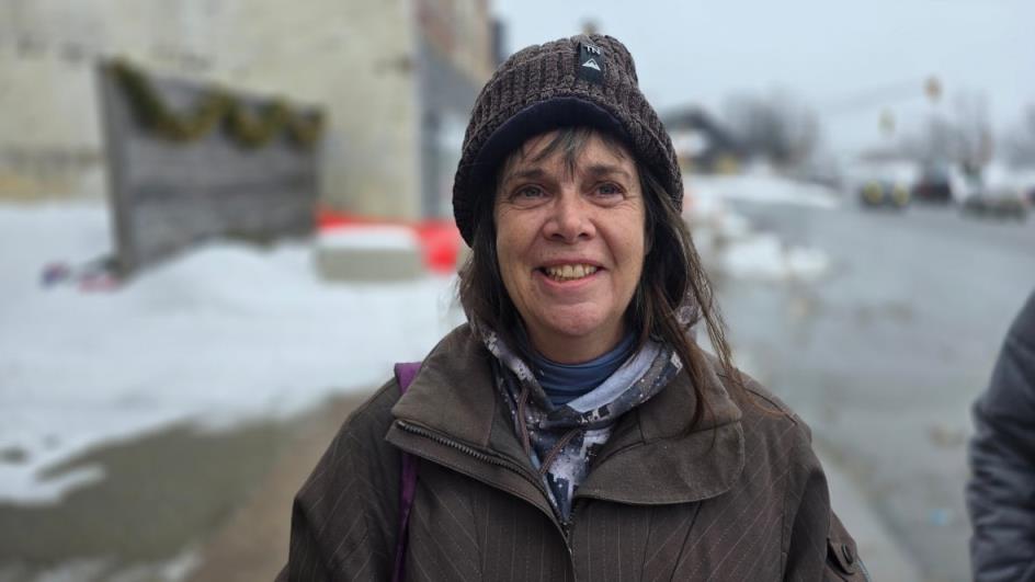 Sheila Saban stands outside in downtown St. Stephen, N.B.