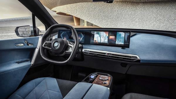 Interior of new BMW iX all-electric crossover