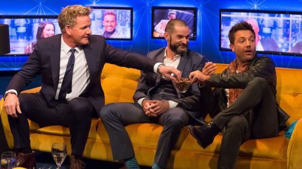 Set
9914357

Image
9914357l

Photographer
Brian J Ritchie/Hotsauce/Shutterstock

'The Jo<em></em>nathan Ross Show', TV show, Series 13, Episode 6, London, UK - 06 Oct 2018
Gordon Ramsay, Fred Sirieix and Gino D'Acampo

6 Oct 2018