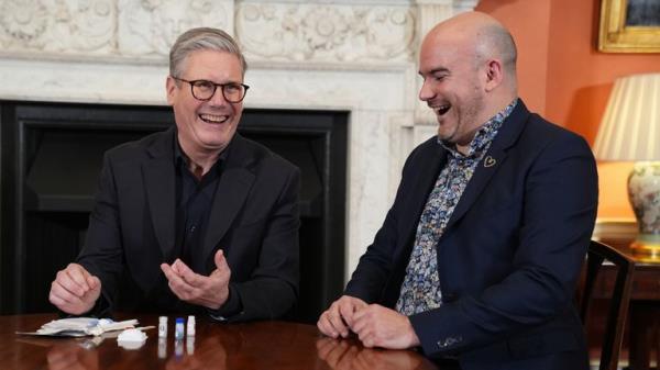 Sir Keir Starmer with Richard Angell from the Terrence Higgins Trust