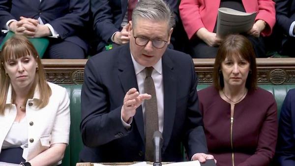 Screen grab of Prime Minister Sir Keir Starmer speaking during Prime Minister's Questions.
Pic: PA