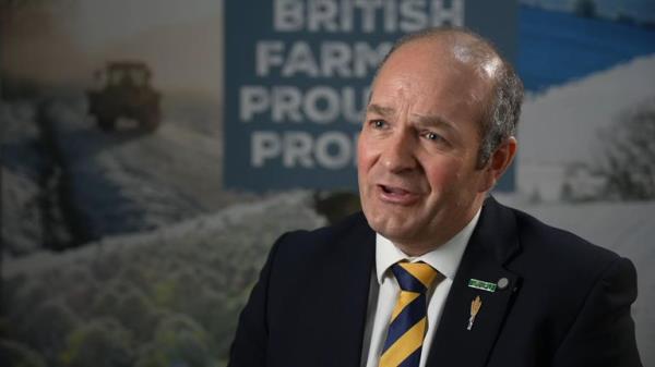 Tom Bradshaw, the head of the NFU, speaking to Sky News