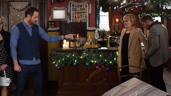 Eastenders at 40: Mick Carter (Danny Dyer) discovers Shirley Carter (Linda Henry) is his mother. Pic: BBC/ Jack Barnes 2014