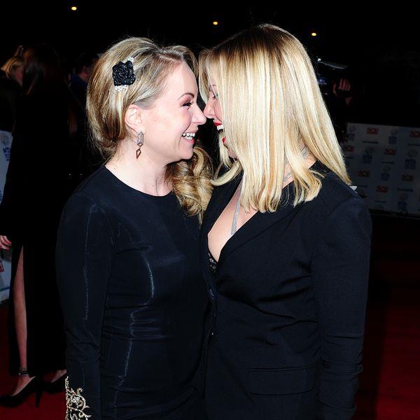 Samantha Womack and Rita Simons (left) at the 2014 Natio<em></em>nal Television Awards at the O2 Arena, London. Pic: PA
