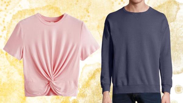 Knot crop top or Hanes crewneck.